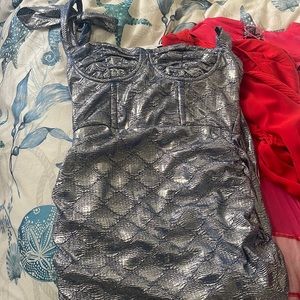 Metalllic corset dress